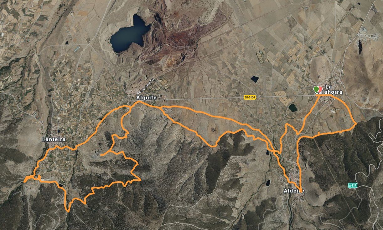 Mapa de la ruta BTT Almendros en Flor