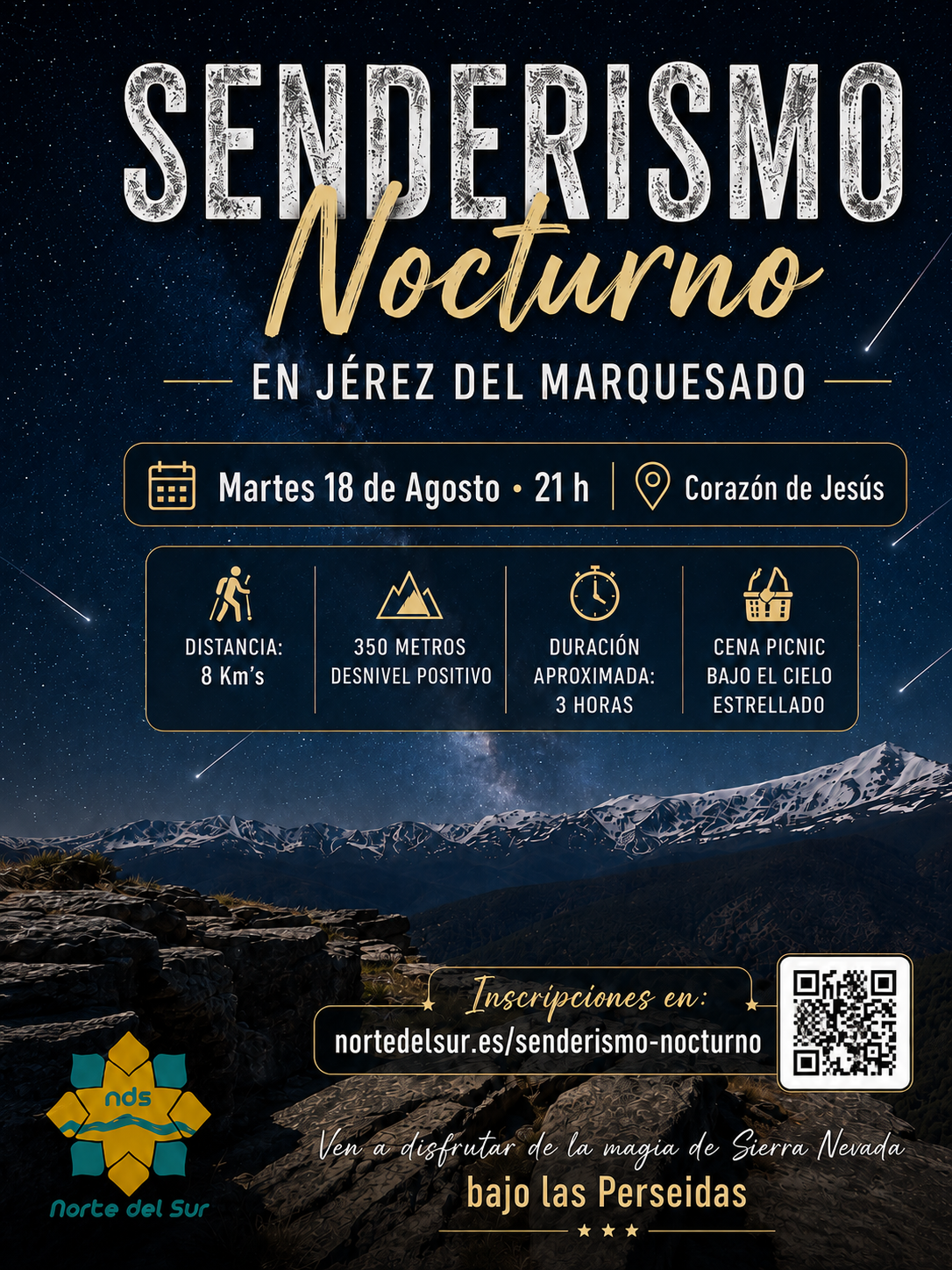 Cartel Oficial Senderismo Nocturno Jérez del Marquesado