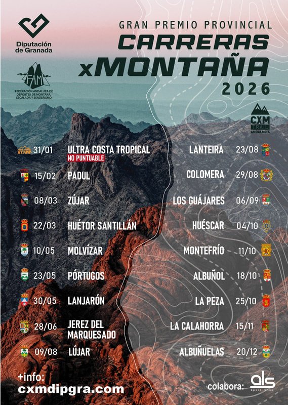 Cartel del circuito de carreras por montaña Diputación de Granada 2026